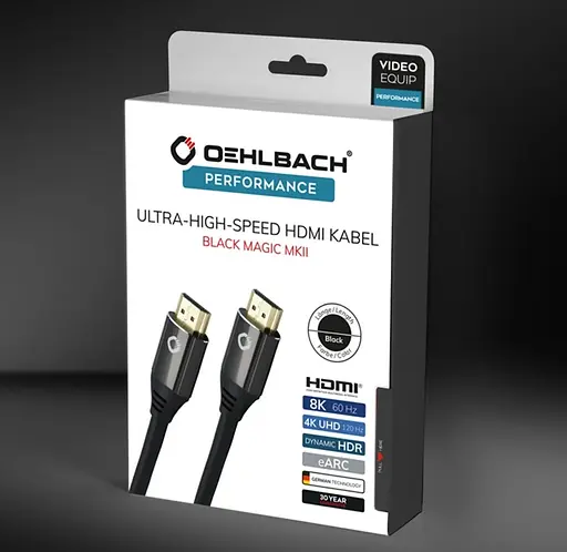 Кабель HDMI Oehlbach Black Magic MK II UHD v2.1 8K 48Gbit HDR Ethernet ARC 0.75 м Black - фото 7