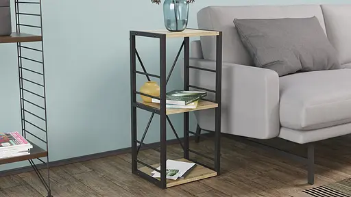 Етажерка 3/34 Ferrum-decor Серії Коннект 73x34x28 чорний ДСП Дуб Сонома 16мм (FRD-104292) - фото 3