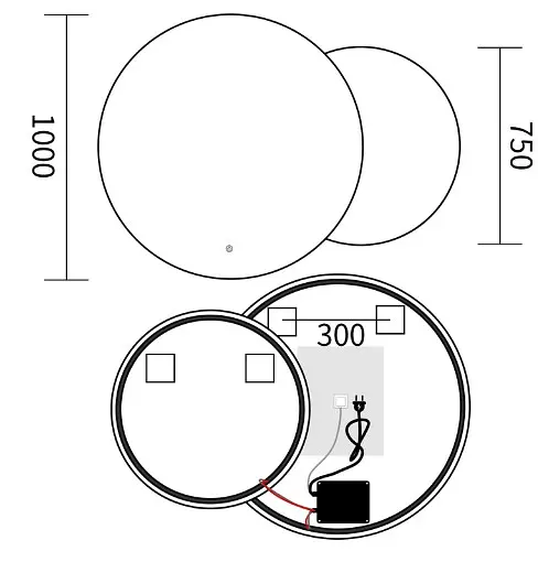 Дзеркало Mixxus Premium TOPPER MC01-100x75 (LED Touch, Anti-fog (3-6,5kK) (MP6631) - фото 5