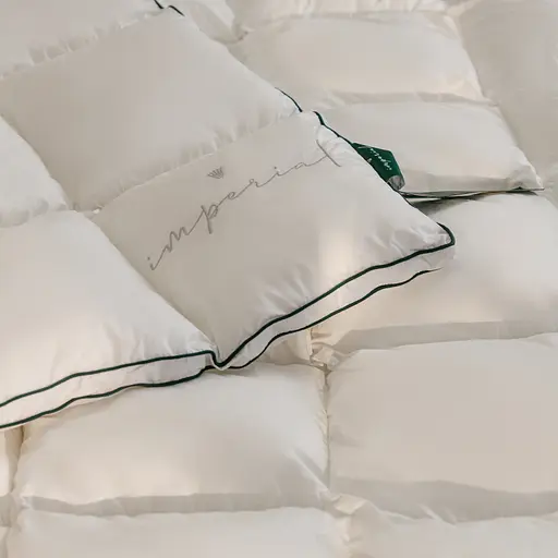 Одеяло пуховое MirSon Imperial Delight, летнее, 215х155 см, белое с зеленым кантом - фото 7