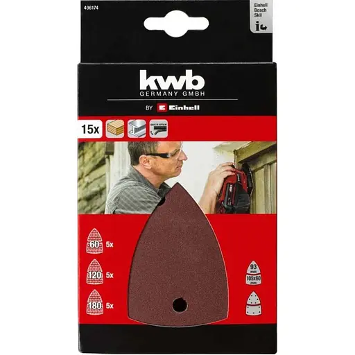 Шліфувальний папір трикутний Einhell Q-STICK KWB (496174) - фото 2