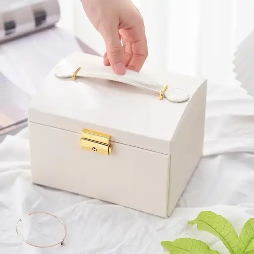 Скринька для прикрас Органайзер для ювелірних виробів Сундук для бужутерії Перламутровий - фото 3