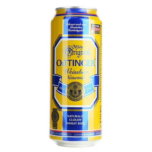 Пиво Oettinger Weissbier світле нефільтроване 4.9% 0.5 л з/б (910699)