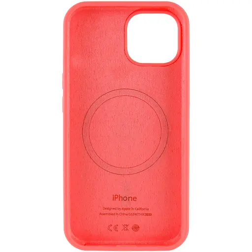 Чехол Silicone Case Full Protective AA with MagSafe для Apple iPhone 14 Plus 6.7 Арбузный/Watermelon red - фото 3