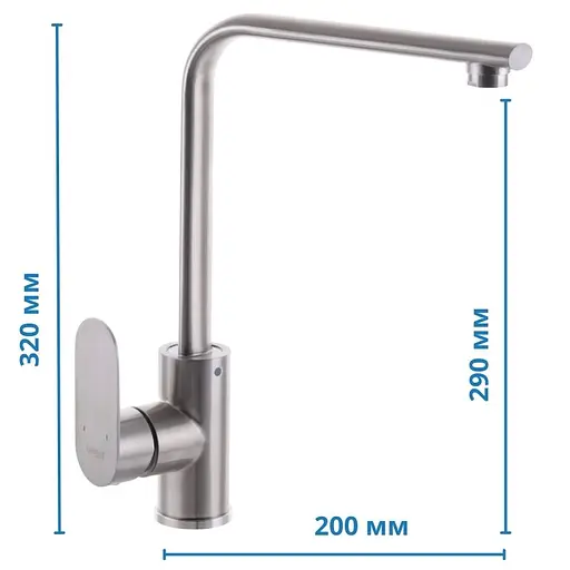 Змішувач для кухні Mixxus Eva-011 MI5785 Нержавіюча сталь - фото 2