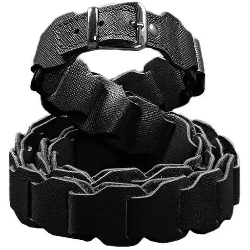 Женский кожаный бохо-ремень BlankNot Saffiano черный  - фото 1