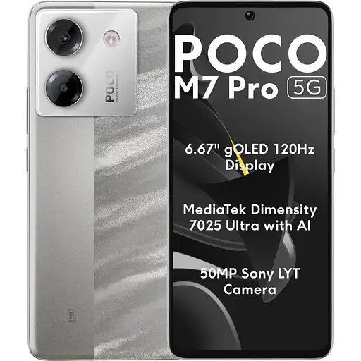 Смартфон Xiaomi POCO M7 Pro 5G 8/256 GB silver (серебристый) - фото 1