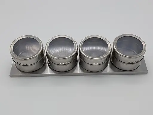 Набор емкостей для специй и приправ с магнитной подставкой, 4 кухонные баночки по 100 мл, Kitchen Master 87440 - фото 7