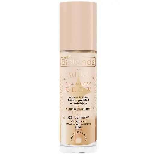 Багатофункціональна освітлювальна база + тональний крем Bielenda Flawless Glow 02 30 мл