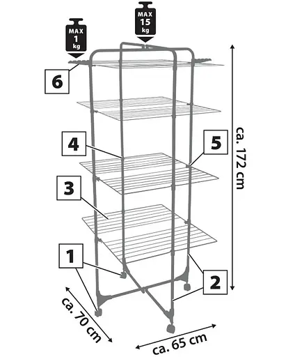 Сушарка для білизни підлогова Casa Si Exo 4 White (CS92166E04IT) - фото 4