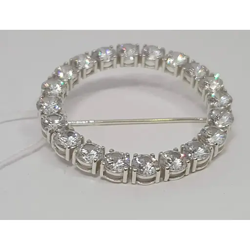 Серебряная брошь Ирий с фианитами. Артикул 9531 - фото 3