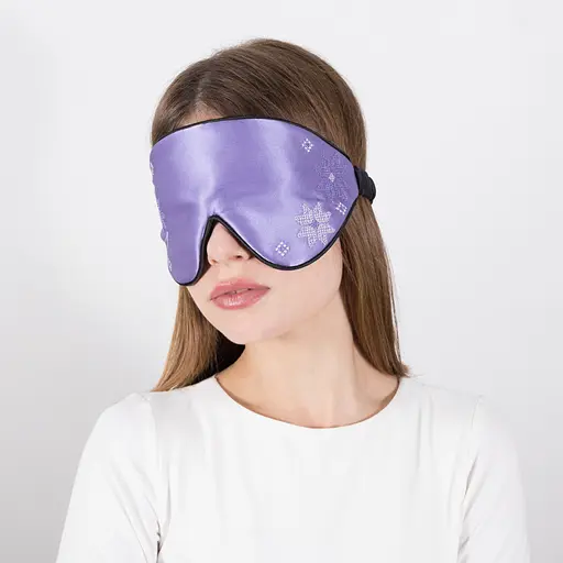 Маска для сну шовкова Чумацький Шлях 3.1 з вишитим українським орнаметом в Подарунковій упаковці Лаванда (1201-02) - фото 10