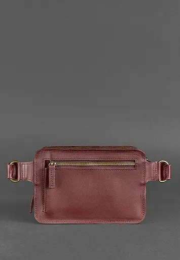 Шкіряна поясна сумка Dropbag Mini Krast бордова - фото 4
