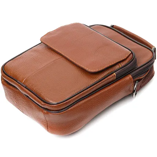 Шкіряна чоловіча сумка Vintage 19х25х6,5 см sum0023578 - фото 3