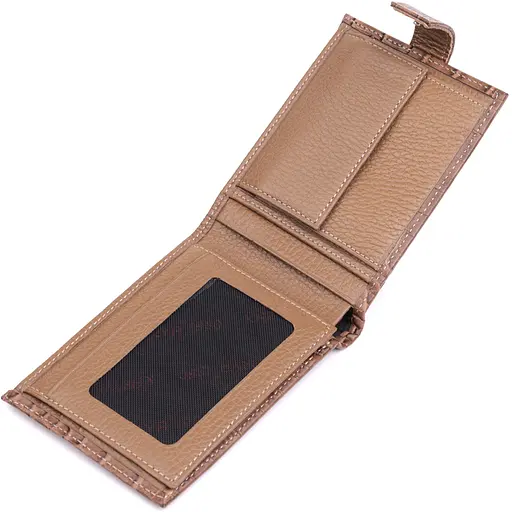 Місткий чоловічий гаманець із натуральної шкіри KARYA 12.7х9х2 см acs0029591 - фото 6