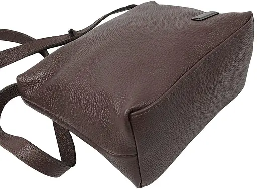 Женская кожаная наплечная сумка Borsacomoda темно-коричневая sum0028737 - фото 6