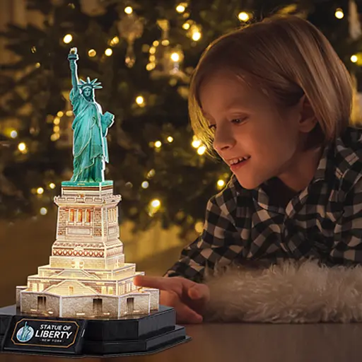 Тривимірна головоломка-конструктор Cubic Fun з LED підсвіткою Статуя Свободи (L536h) - фото 7