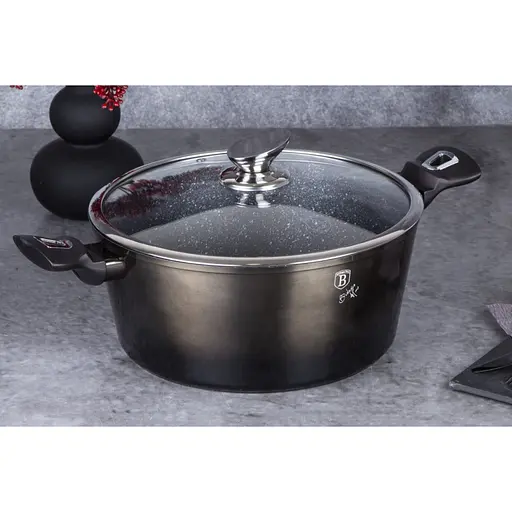 Каструля Berlinger Haus Shiny Black Metallic Line з кришками 4.1 л 24х11.8 см коричнева (BH 6605) - фото 4