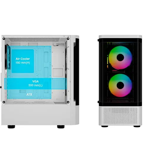 Корпус GAMDIAS TALOS E3 CG WH без БЖ White (4711514501209) - фото 8