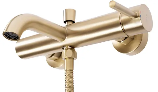 Смеситель для ванны Rea Lungo brushed gold настенный REA-B8010 Золотой - фото 5