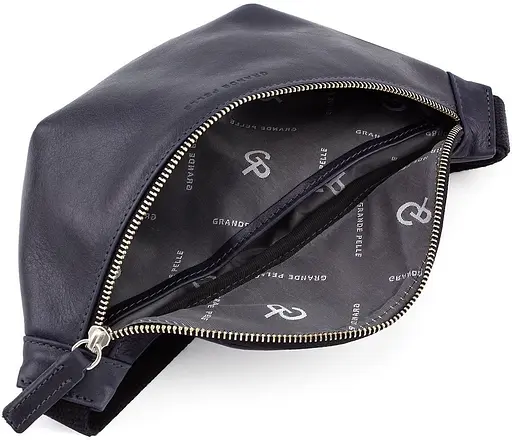 Стильная мужская сумка-бананка на пояс из кожи GRANDE PELLE 26х11х7 см sum0022331 - фото 5