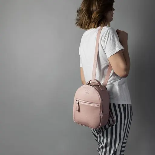 Кожаный рюкзак Groove S пудровый - фото 9