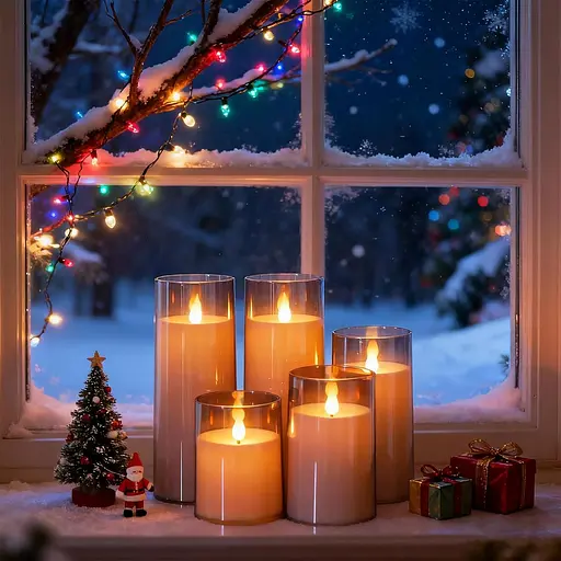 Светодиодные свечи-колонны Fo32won с пультом дистанционного управления и таймером 5 шт. серые - фото 3