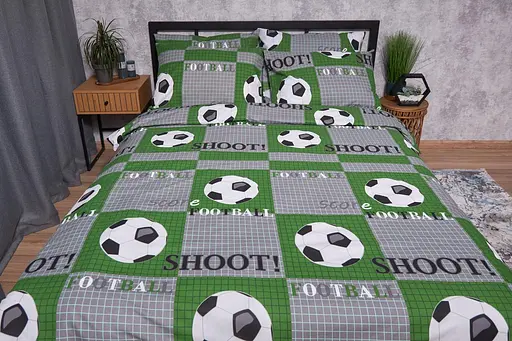 Комплект постельного белья Moon&Star Бязь Gold Люкс Football Детский 110x140 см наволочки 2x40x60 см - фото 2