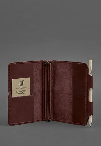 Шкіряний блокнот (Софт-бук) 3.0 бордовий Crazy Horse - фото 4