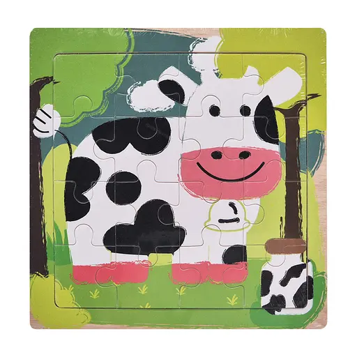 Деревяний пазл-вкладиш Корівка 73260-23, 16 деталей