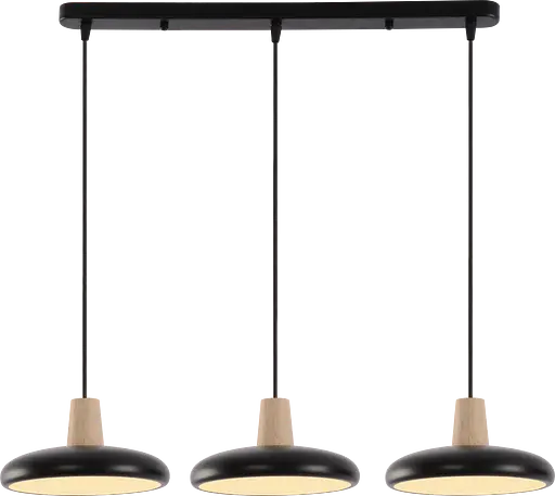 Подвесная люстра XI3342-3 черный + дерево