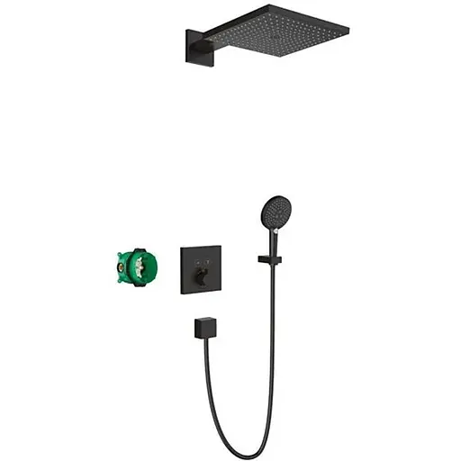 Душова система прихованого монтажу Hansgrohe Raindance E/ShowerSelect E з термостатом Matt Black 27939670, Чорний матовий - фото 1