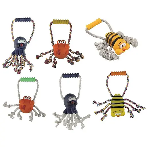 Игрушка для собак TatraPet Dental Fun хлопковая веревка-паук 26 см в ассортименте - фото 2