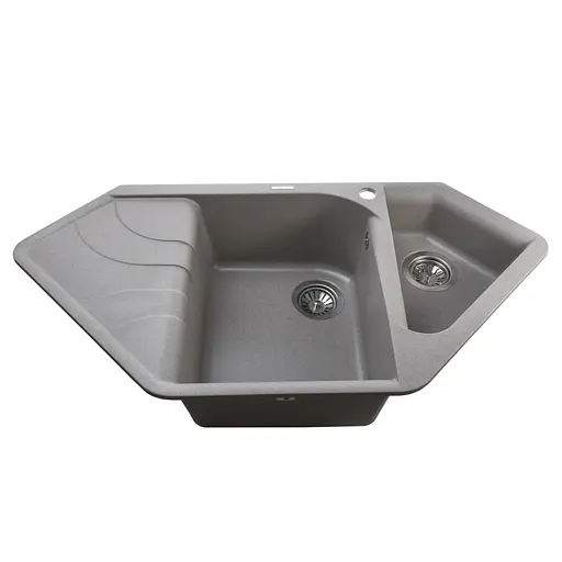 Гранитная мойка Globus Lux Garda серый камень 1000x500 мм А0005, Серый - фото 4