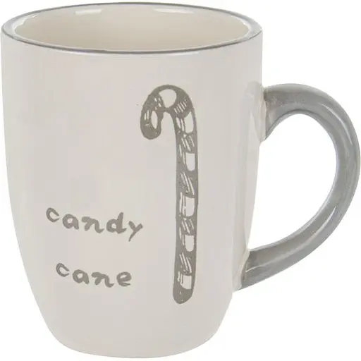 Чашка керамічна Lefard 858-0035 Цукеркова тростина новорічна 330 мл Біла - фото 1