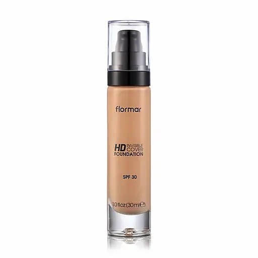 Тональная основа для лица Flormar Invisible Cover HD, spf 30, тон 90 (Golden) (8000019544928) - фото 1