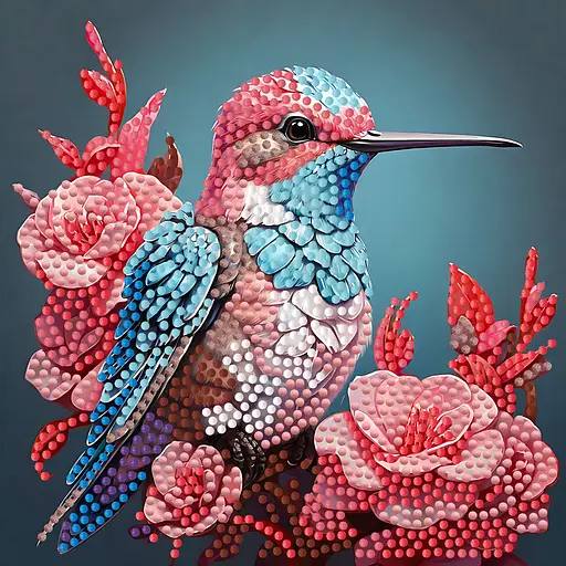 Алмазная мозаика Strateg ПРЕМИУМ Маленькая птичка на бумажной основе размером 18х18 см (ZAV1818-20) - фото 1