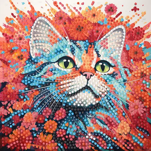 Алмазная мозаика Strateg ПРЕМИУМ Яркий кот на бумажной основе размером 18х18 см (ZAV1818-22) - фото 1