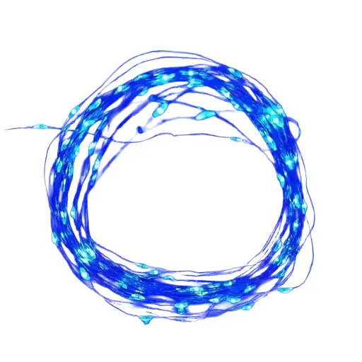 Светодиодная гирлянда нить капля росы 4.5м 50led батарейки Blue