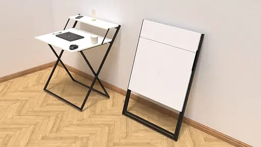 Стіл трансформер Компакт 4 750x790x720 Чорний метал ДСП Біле 16 мм FRD-104690 - фото 4