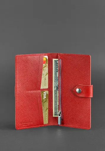 Шкіряне портмоне 3.1 червоне Saffiano - фото 3