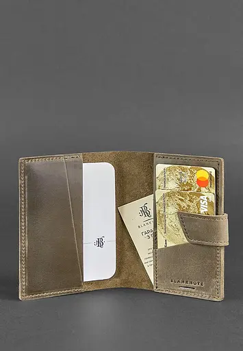 Шкіряна обкладинка для паспорта 4.0 темно-коричнева - фото 3