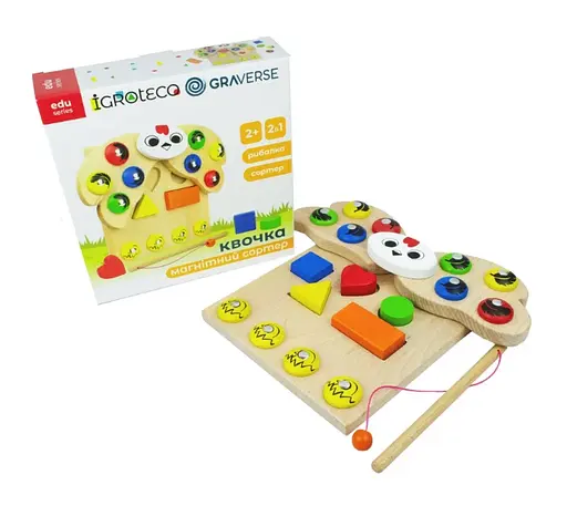Деревянная развивающая игра 2в1 IGROTECO "Магнитный сортер Наседка" 900637