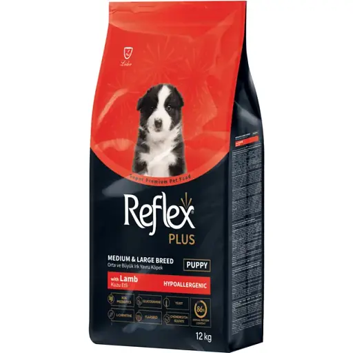 Сухий корм для цуценят Reflex Plus середніх та великих порід від 2 до 24 місяців з ягням 12 кг 