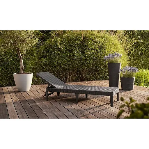 Шезлонг пластиковый Keter Jaipur Sun lounger, серый - фото 6