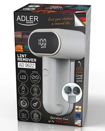 Тканевая бритва Adler AD 9622 White с ЖК-дисплеем - фото 8