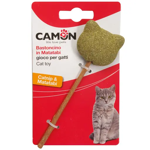 Игрушка для кошек Camon палочка Мататаби с фигурками из кошачьей мяты 14 см в ассортименте (AG109)
