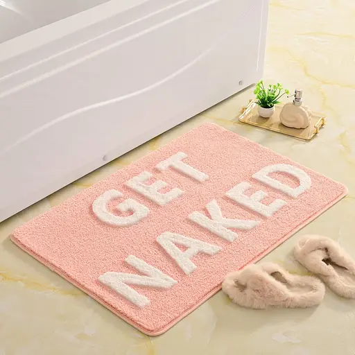 Ультрамягкий коврик для ванной Aquarius микрофибра с антискользящим резиновым основанием 50х80 см Розовый с белым - фото 7