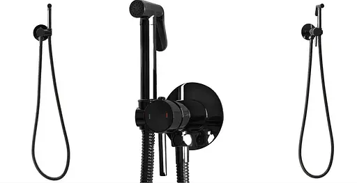 Набір гігієнічного душу Rea Loop black glossy REA-B5656, Чорний матовий - фото 3