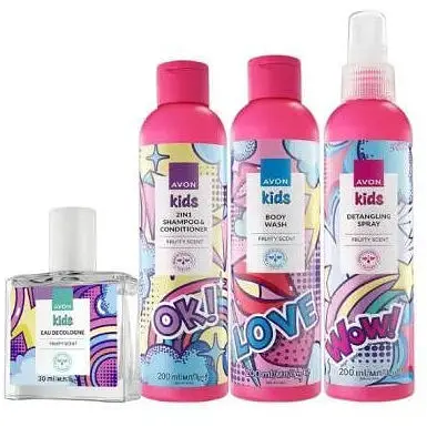 Дитячий парфумерно-косметичний набір Avon Love (shmp/con/200 мл + sh/gel/200 мл + cologne/30 мл + h/spray'200ml) - фото 1